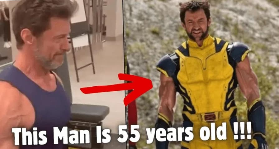 A YouTube video titled Hugh Jackman Wolverine Workout Routine