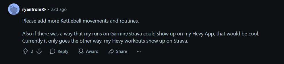Post from a lifter asking how to move their workout history between apps