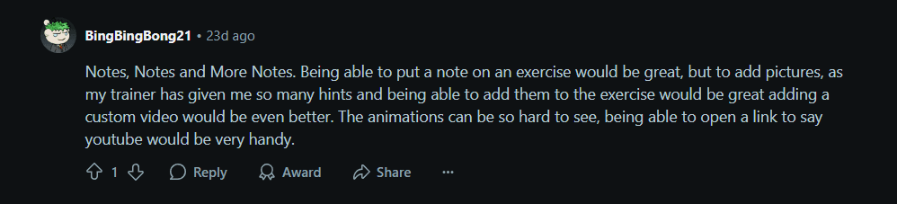 Post from a lifter asking how to move their workout history between apps