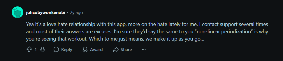 Post from a lifter asking how to move their workout history between apps