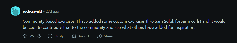 Post from a lifter asking how to move their workout history between apps