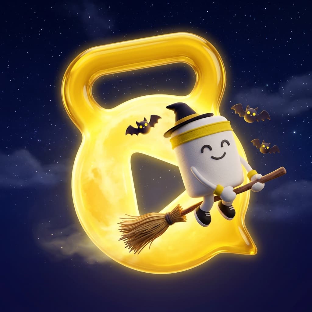 Moon and broom Halloween app icon