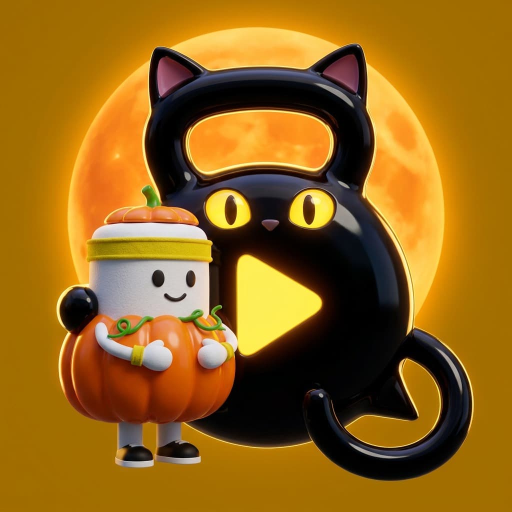 Black cat Halloween app icon