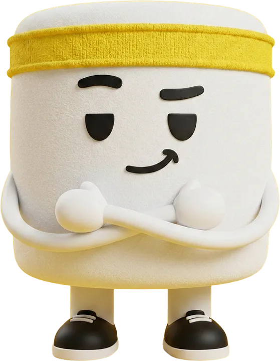 Mal, the JustGains mascot, with arms crossed and a smirk